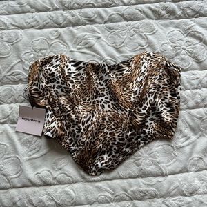 Superdown leopard print corset top NWT